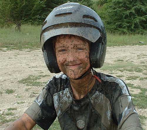 mud on boy