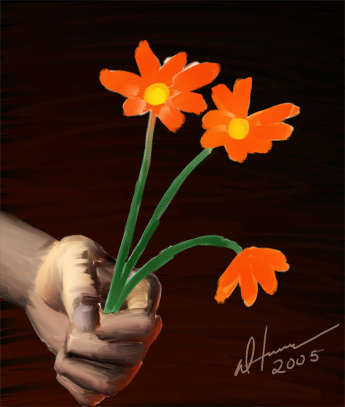 Hand Holding Flowers